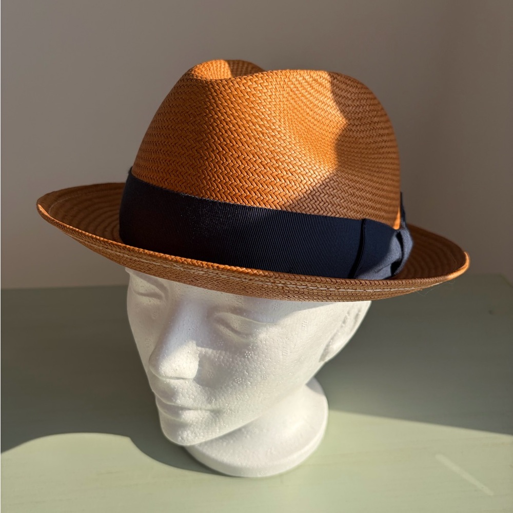 BAILEY 1922 GUTHRIE STRAW FEDORA HAT (no Feather, Size Large)